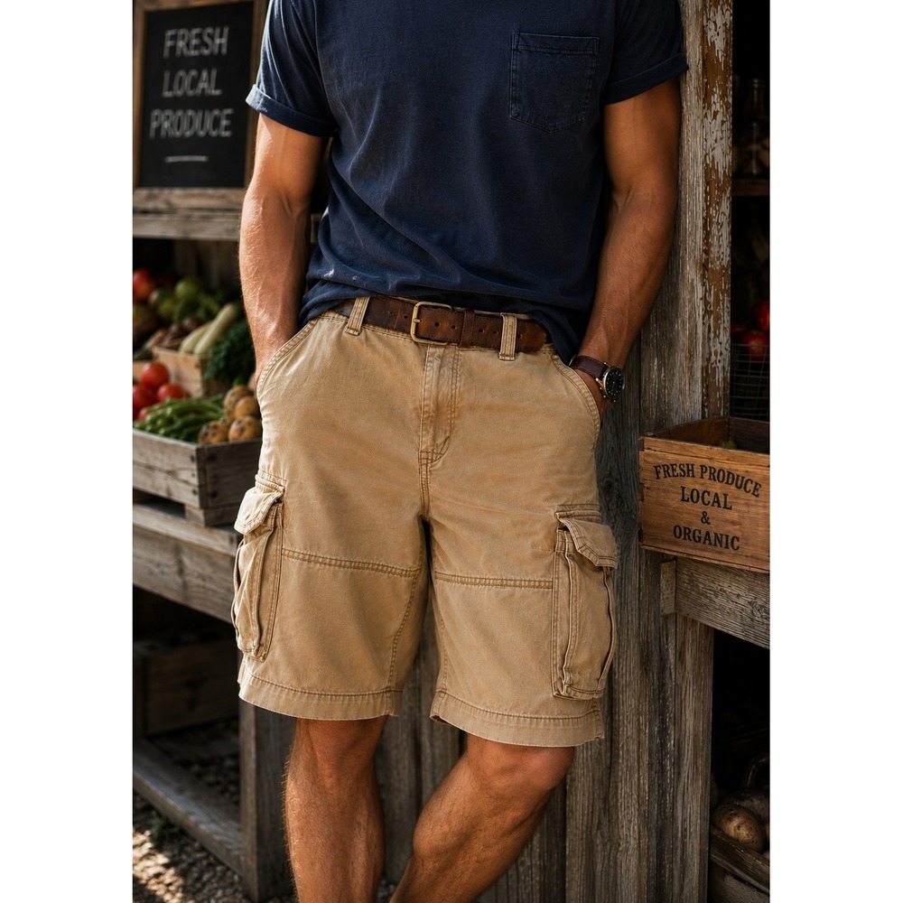 Polo Ralph Lauren Classic Polo Chino Cargo Utility Shorts Khaki Tan 38